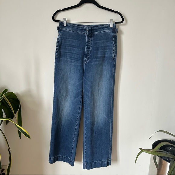 MOTHER The Cinch Greaser High-Rise Wide-Leg Ankle Jeans Size 29 - Picture 6 of 14
